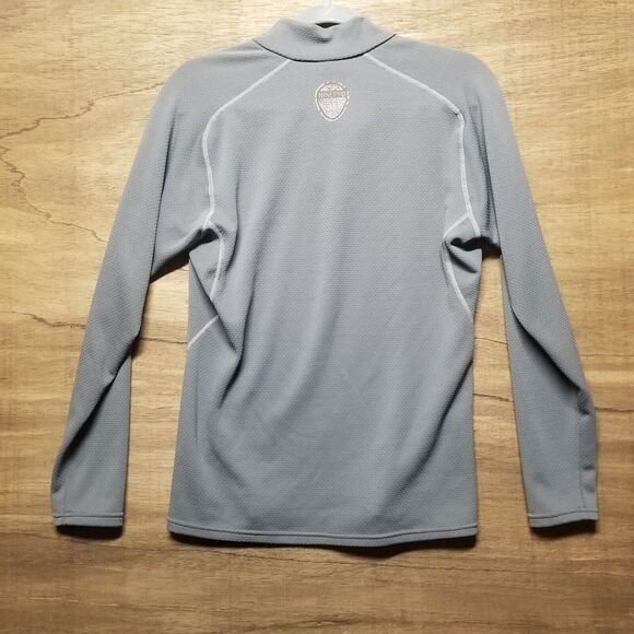 Nike Team Boys L Gray 1/4 Zip Mock Neck Shirt Jacket Lightweight Running XC Golf - Picture 7 of 11